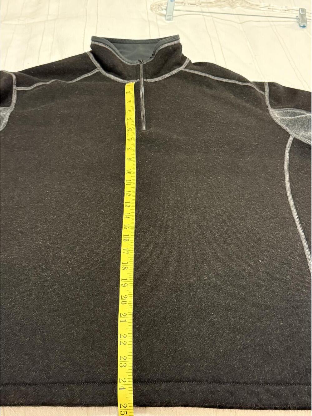 Born in the Mountains 1/4 Zip Pullover Sweater Men's XL Black/Gray Color Block - Picture 5 of 7